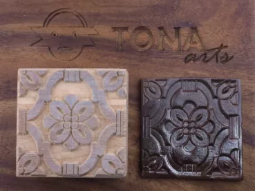 No.132 Fliesenstempel aus Hartholz