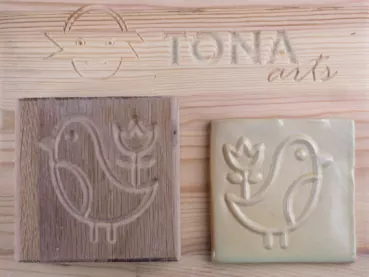 No.d7 Fliesenstempel aus Hartholz