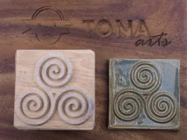 No.c4 Fliesenstempel aus Hartholz