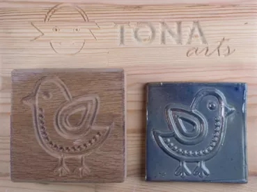 No.d9 Fliesenstempel aus Hartholz