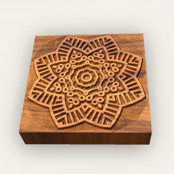 No.d7 Fliesenstempel aus Hartholz