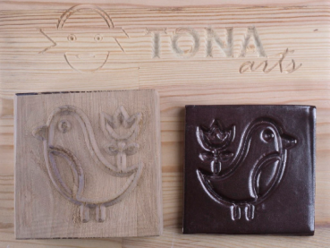 No.d8 Fliesenstempel aus Hartholz