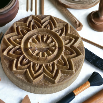 Mandalastempel aus Hartholz