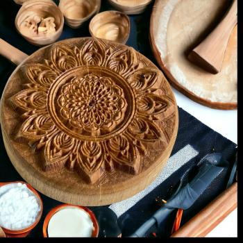 Mandalastempel aus Hartholz