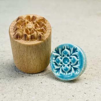 floral ornament clay stamp