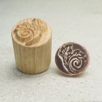 floral ornament clay stamp