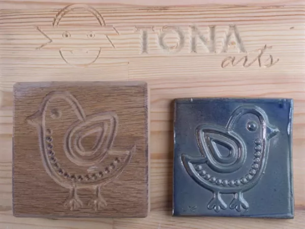 No.d9 Fliesenstempel aus Hartholz