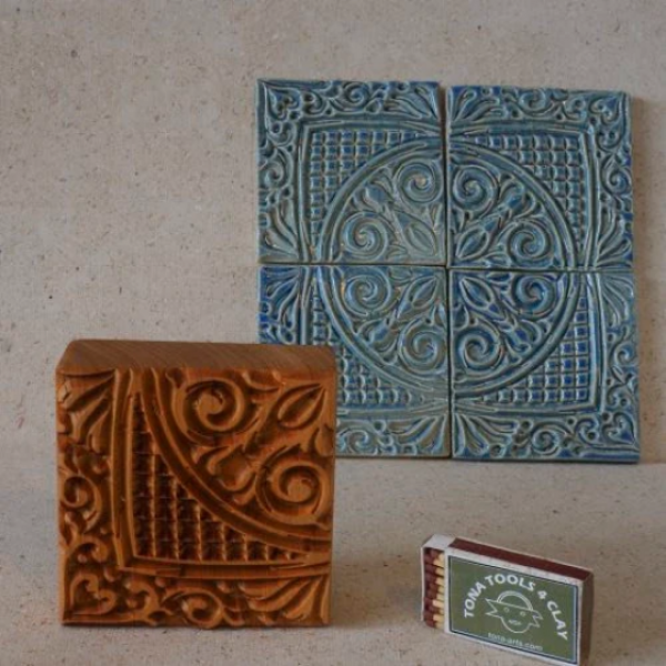 Fliesenstempel aus Hartholz Fliesenstempel aus Hartholz